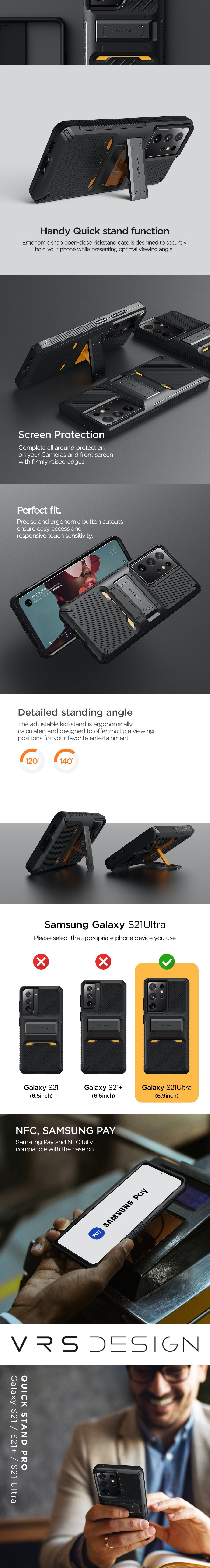 VRS QuickStand เคส Samsung Galaxy S21 Ultra PatternB
